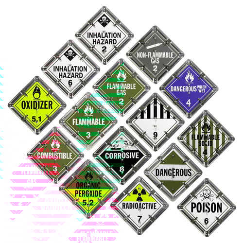 Aluminum Flip Placard - 15 Legend, Worded, Unpainted Back Plate