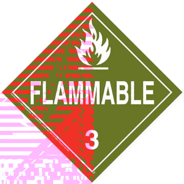 Class 3 Flammable Liquid Placard - Worded