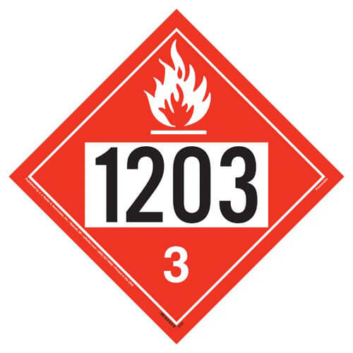 1203 Placard - Class 3 Flammable Liquid 10 3/4" X 10 3/4"