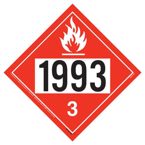 1993 Placard - Class 3 Flammable Liquid