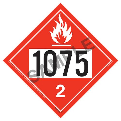 1075 Placard - Division 2.1 Flammable Gas; 10 3/4