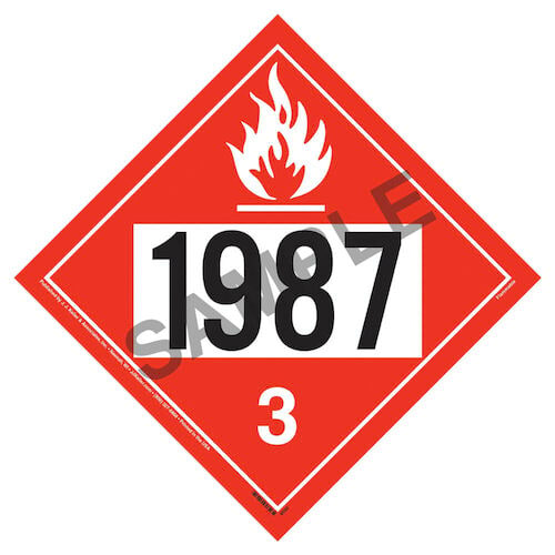 1987 Placard - Class 3 Flammable Liquid 10 3/4" X 10 3/4"