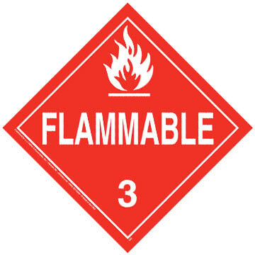 Class 3 Flammable Liquid Placard - Worded