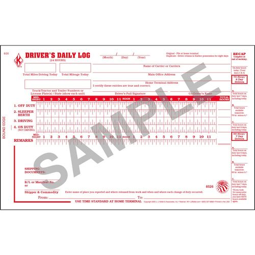 Driver's Daily Log Book w/No DVIR, 2-Ply - Stock - Driver's Daily Log Book with No DVIR - Stock